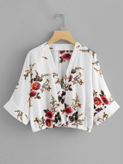 Цветочная блузка кимоно