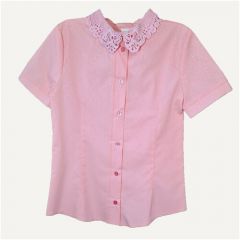 Школьная блуза, размер 140, розовый