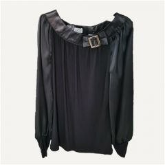 Школьная блуза, размер 152, черный