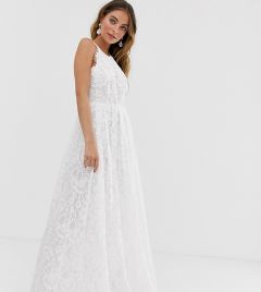 Кружевное свадебное платье макси ASOS EDITION Petite-Белый