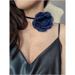 Чокер Julia Batirova чокер цветок роза пион из ткани, кристалл, длина 34 см, синий, черный