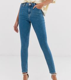 Светлые джинсы скинни с завышенной талией ASOS DESIGN - Ridley-Синий