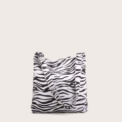 Холщовая сумка на руку с принтом зебры
