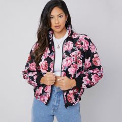 Ватная куртка с цветочным принтом