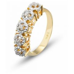 Кольцо обручальное Гатамов, желтое, комбинированное, белое золото, 585 проба, бриллиант, размер 18