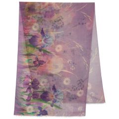 Палантин Павловопосадская платочная мануфактура, 230х80 см, фиолетовый, лиловый