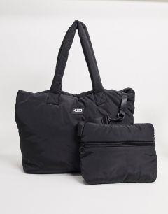 Дутая сумка-тоут с внутренней сумкой ASOS 4505-Черный