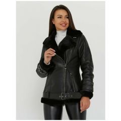 Дубленка Estee exclusive Fur&Leather, размер 38, черный
