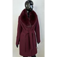 Пальто , размер 42, бордовый