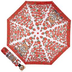 Зонт MOSCHINO, автомат, 2 сложения, купол 98 см, 8 спиц, система «антиветер», для женщин, красный, белый