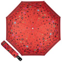 Зонт MOSCHINO, автомат, 2 сложения, купол 96 см, 8 спиц, система «антиветер», для женщин, красный