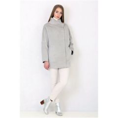 Пальто  Lea Vinci, размер 50/170, серый, серебряный