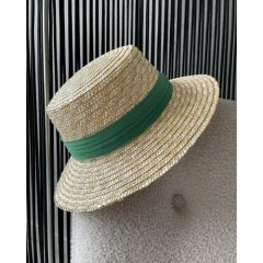 Шляпа , размер 54-58, зеленый, бежевый