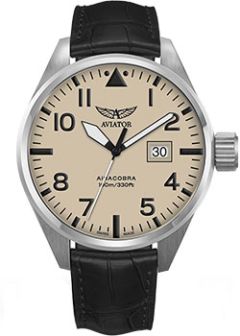 Швейцарские наручные  мужские часы Aviator V.1.22.0.190.4. Коллекция Airacobra P42