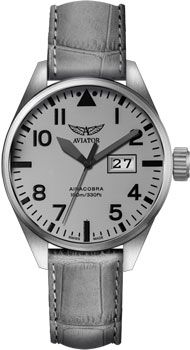 Швейцарские наручные  мужские часы Aviator V.1.22.0.150.4. Коллекция Airacobra P42