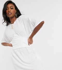 Белое платье-футболка с корсетной отделкой Missguided Tall-Белый