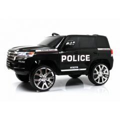 Детский электромобиль, с пультом ДУ, Toyota Land Cruiser 200, JJ2022, полиция черный.