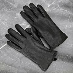Перчатки кожаные мужские зимние / демисезонные / touch / сенсорные / натуральная подкладка/размер 10,5