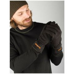 Мужские теплые спортивные перчатки из Софтшелл (Softshell). Непромокаемые с мембраной. Цвет черный. Размер М