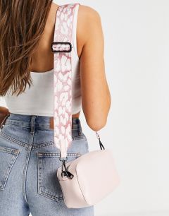 Розовая сумка на плечо с длинным ремешком и принтом Claudia Canova-Розовый цвет