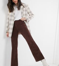 Коричневые махровые брюки-клеш с декоративным швом спереди COLLUSION-Коричневый