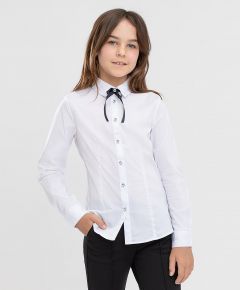 Блузка с галстуком белая Button Blue