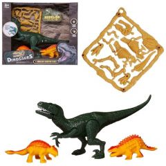 Игровой набор Junfa Динозавры (большой зеленый динозавр, 2 динозавра, детали для сборки динозавра) с