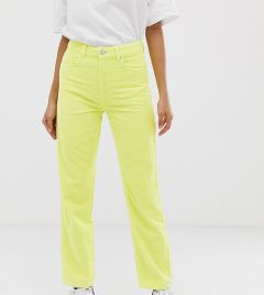 Неоново-желтые вельветовые джинсы прямого кроя ASOS DESIGN Tall Florence-Зеленый