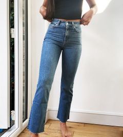 Расклешенные джинсы до щиколотки с завышеной талией ASOS DESIGN Tall-Голубой