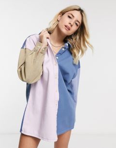 Мноцветная рубашка с контрастным воротником In The Style x Olivia Bowen-Мульти