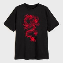 Мужская футболка с коротким рукавом и принтом дракона