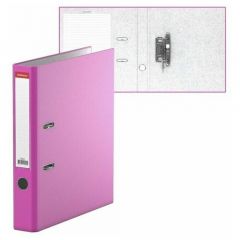 Папка-регистратор А4, 50 мм, ErichKrause Neon, собранная, розовая, пластиковый карман, вместимость 350 листов