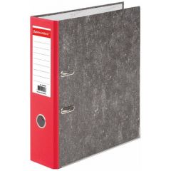 Папка-регистратор BRAUBERG, усиленный корешок, мраморное покрытие, 80 мм, с уголком, красная, 228029 5 шт