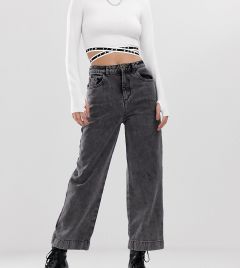 Черные выбеленные джинсы с широкими штанинами COLLUSION x007-Черный