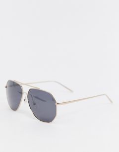 Солнцезащитные очки-авиаторы в золотистой оправе Pilgrim-Серый