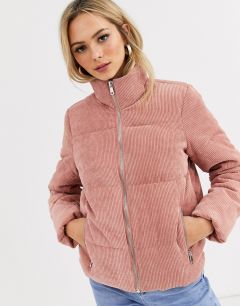 Вельветовая дутая куртка JDY-Розовый
