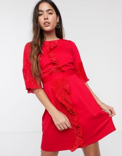 Платье с оборками и завязкой на спине Closet-Красный