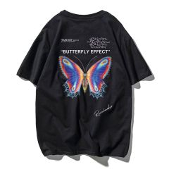 Мужская футболка с текстовым принтом и бабочкой
