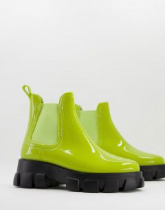 Непромокаемые ботинки-челси цвета лайма на массивной подошве ASOS DESIGN Giana-Зеленый цвет