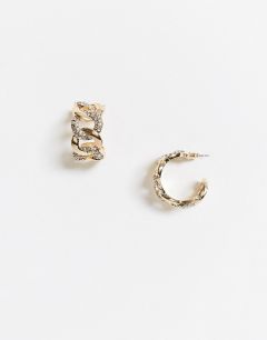 Серьги-кольца ASOS DESIGN-Золотой