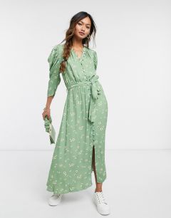 Платье с зеленым цветочным принтом Ghost Eliza-Зеленый