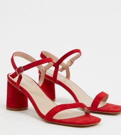 Эксклюзивные красные босоножки на каблуке с квадратным носком RAID-Красный