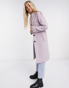 Лавандовое однобортное пальто Gianni Feraud-Фиолетовый цвет