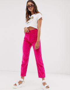 Бархатные джинсы прямого кроя Fiorucci Tara-Розовый