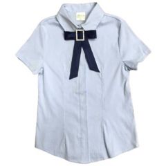 Школьная рубашка, размер 134, голубой