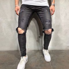 Мужские рваные облегающие джинсы