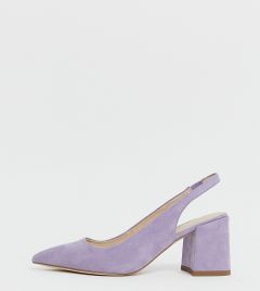 Сиреневые туфли для широкой стопы на среднем каблуке и с ремешком на пятке ASOS DESIGN - Samson-Фиолетовый