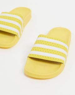 Желтые шлепанцы adidas Originals adilette-Белый