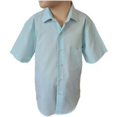 Школьная рубашка, размер 122, бирюзовый