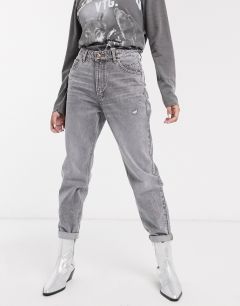 Серые джинсы в винтажном стиле Bershka-Серый